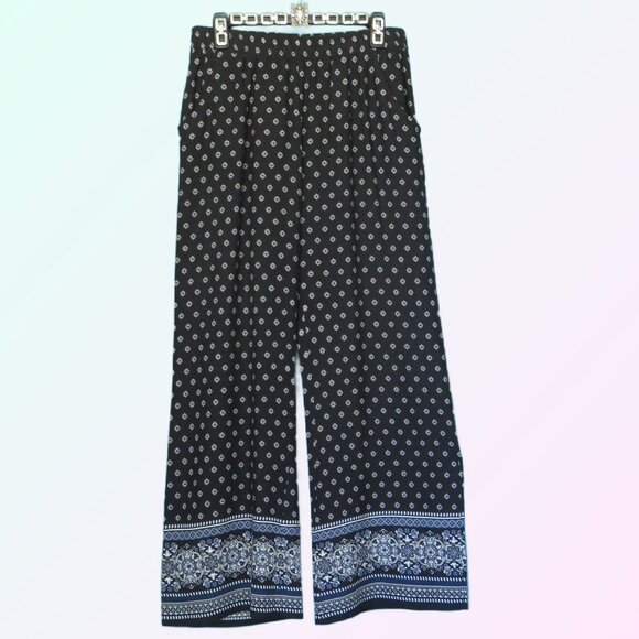 Black and Blue Palazzo Style Loose Fit Cotton Pants......325 - Picture 2 of 9